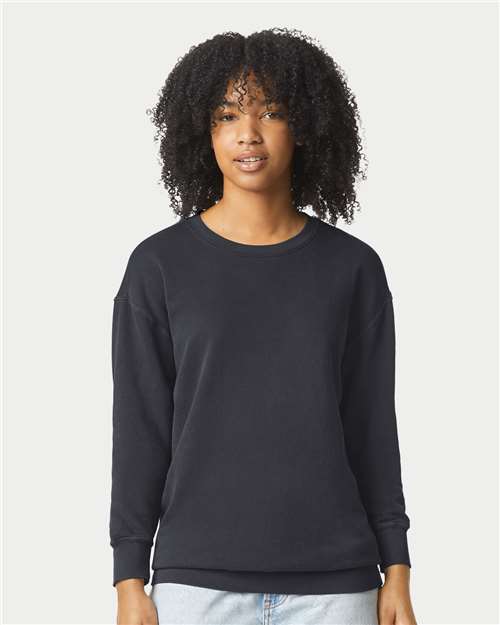 Comfort Colors Unisex Garment-Dyed Lightweight Fleece Crewneck Sweatshirt - 1466 - 1466C Black
