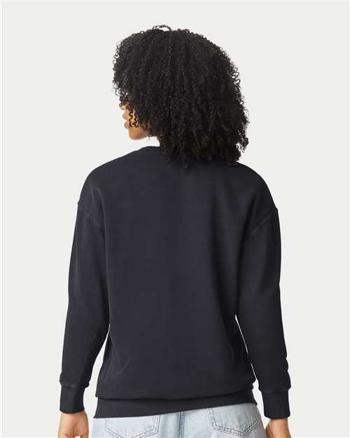 Comfort Colors Unisex Garment-Dyed Lightweight Fleece Crewneck Sweatshirt - 1466 - 1466C Black
