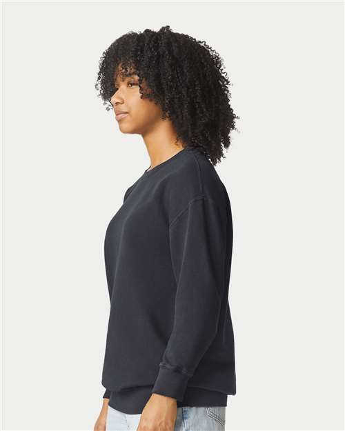 Comfort Colors Unisex Garment-Dyed Lightweight Fleece Crewneck Sweatshirt - 1466 - 1466C Black