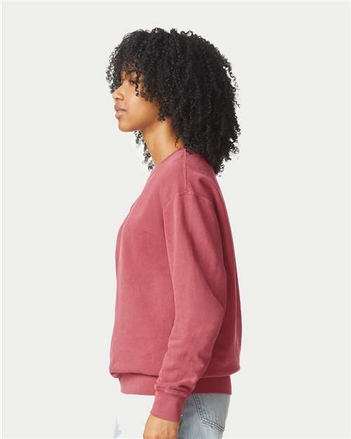 Comfort Colors Unisex Garment-Dyed Lightweight Fleece Crewneck Sweatshirt - 1466 - 1466C Crimson