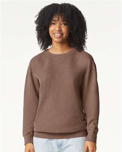 Comfort Colors Unisex Garment-Dyed Lightweight Fleece Crewneck Sweatshirt - 1466 - 1466C Espresso