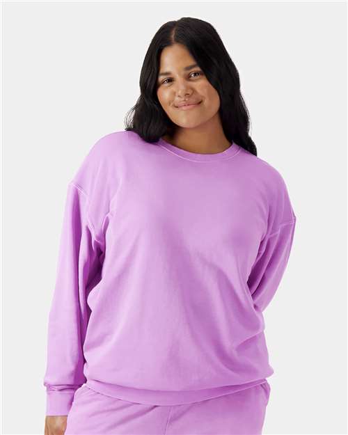 Comfort Colors Unisex Garment-Dyed Lightweight Fleece Crewneck Sweatshirt - 1466 - 1466C Neon Violet