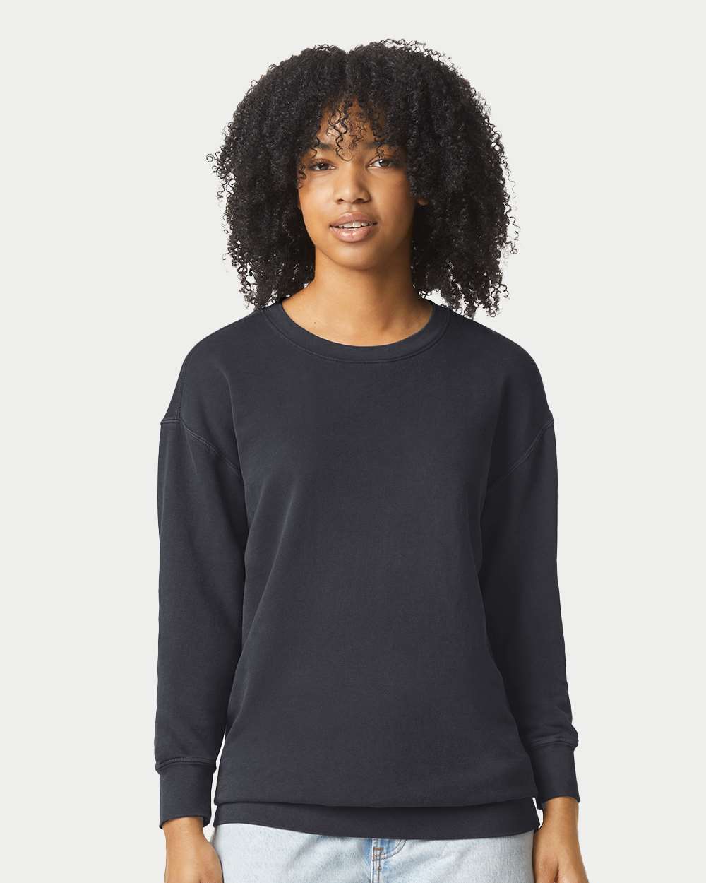 Comfort Colors Unisex Garment-Dyed Lightweight Crewneck Sweatshirt - 1466 - 1466C Black