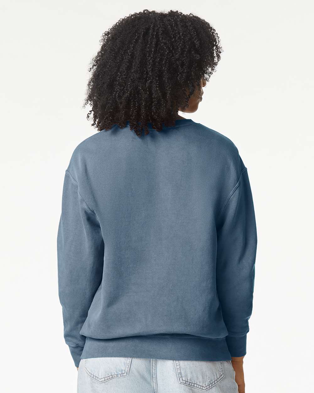 Comfort Colors Unisex Garment-Dyed Lightweight Crewneck Sweatshirt - 1466 - 1466C Blue Jean