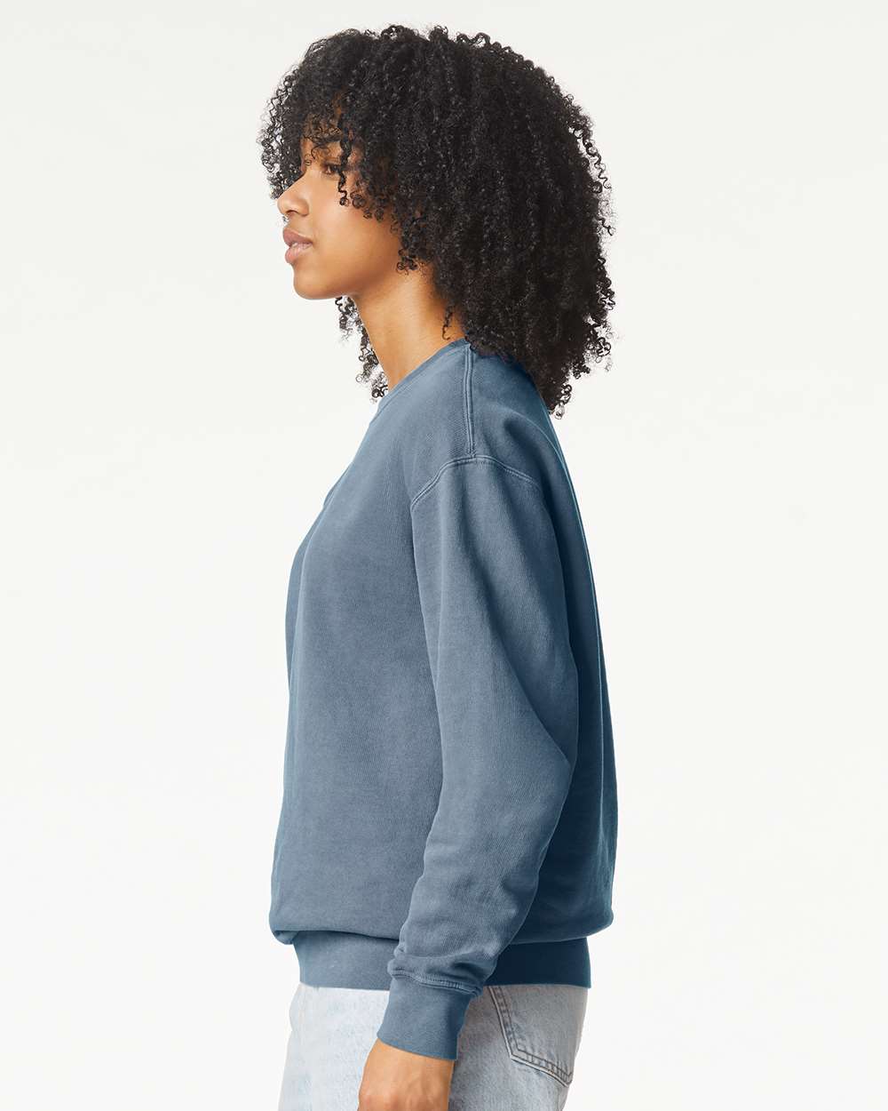 Comfort Colors Unisex Garment-Dyed Lightweight Crewneck Sweatshirt - 1466 - 1466C Blue Jean