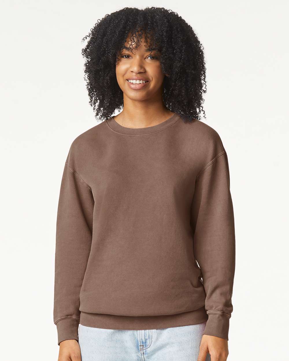 Comfort Colors Unisex Garment-Dyed Lightweight Crewneck Sweatshirt - 1466 - 1466C Espresso