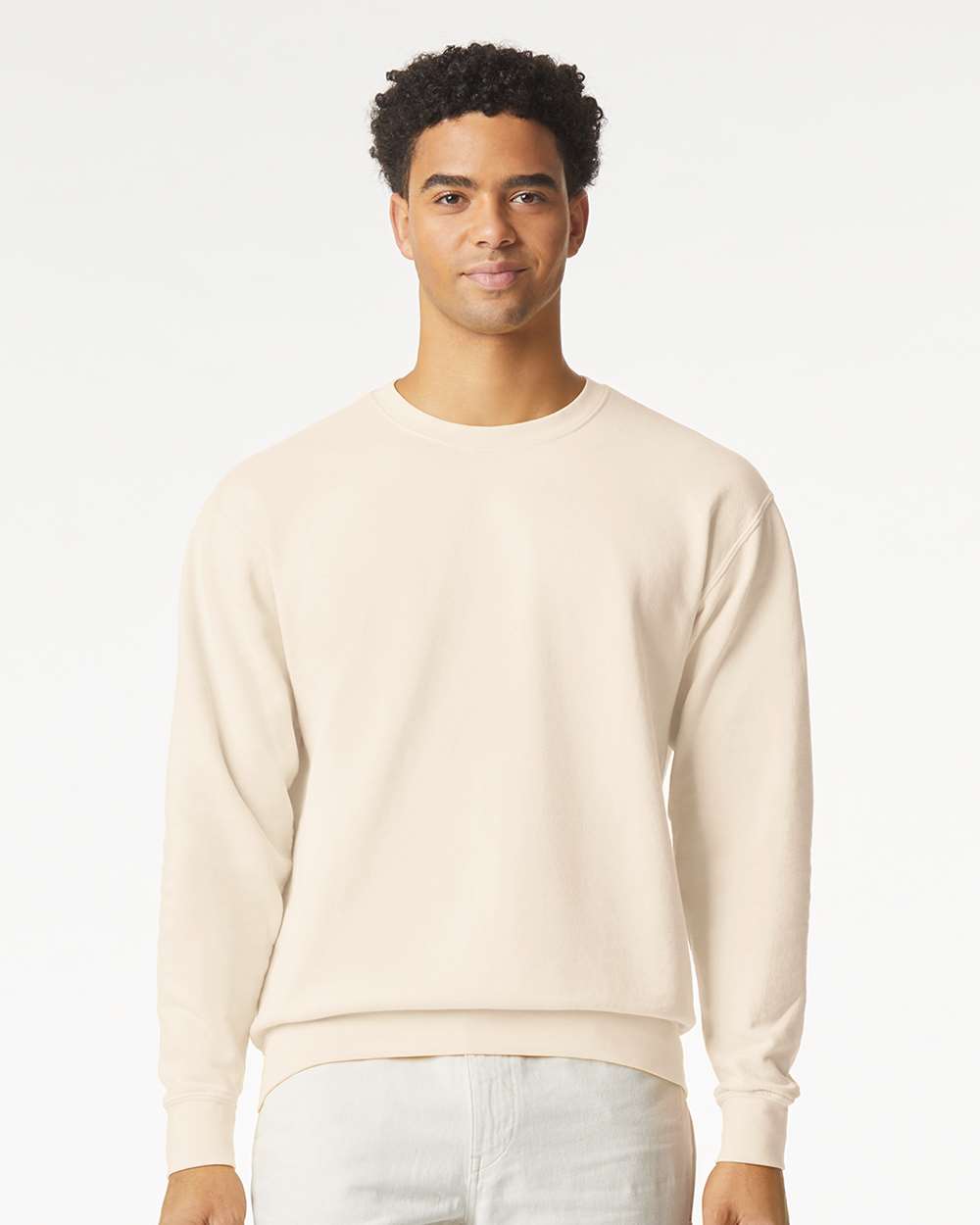 Comfort Colors Unisex Garment-Dyed Lightweight Crewneck Sweatshirt - 1466 - 1466C Ivory