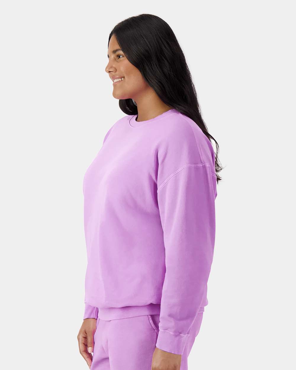 Comfort Colors Unisex Garment-Dyed Lightweight Crewneck Sweatshirt - 1466 - 1466C Neon Violet