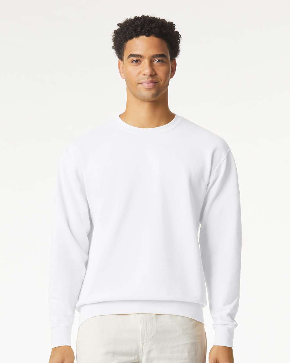 Comfort Colors Unisex Garment-Dyed Lightweight Crewneck Sweatshirt - 1466 - 1466C White