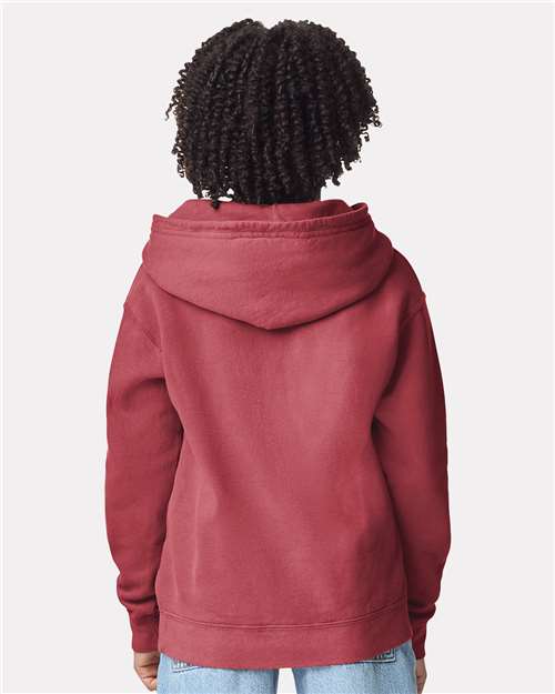 Comfort Colors Youth Garment-Dyed Lightweight Fleece Hooded Sweatshirt - 1467Y Crimson