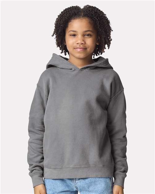 Comfort Colors Youth Garment-Dyed Lightweight Fleece Hooded Sweatshirt - 1467Y Grey