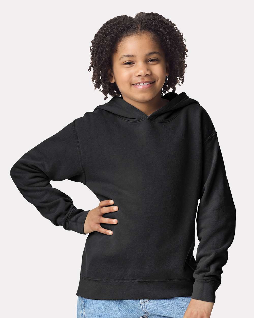 Comfort Colors Youth Garment-Dyed Lightweight Hooded Sweatshirt - 1467Y Black