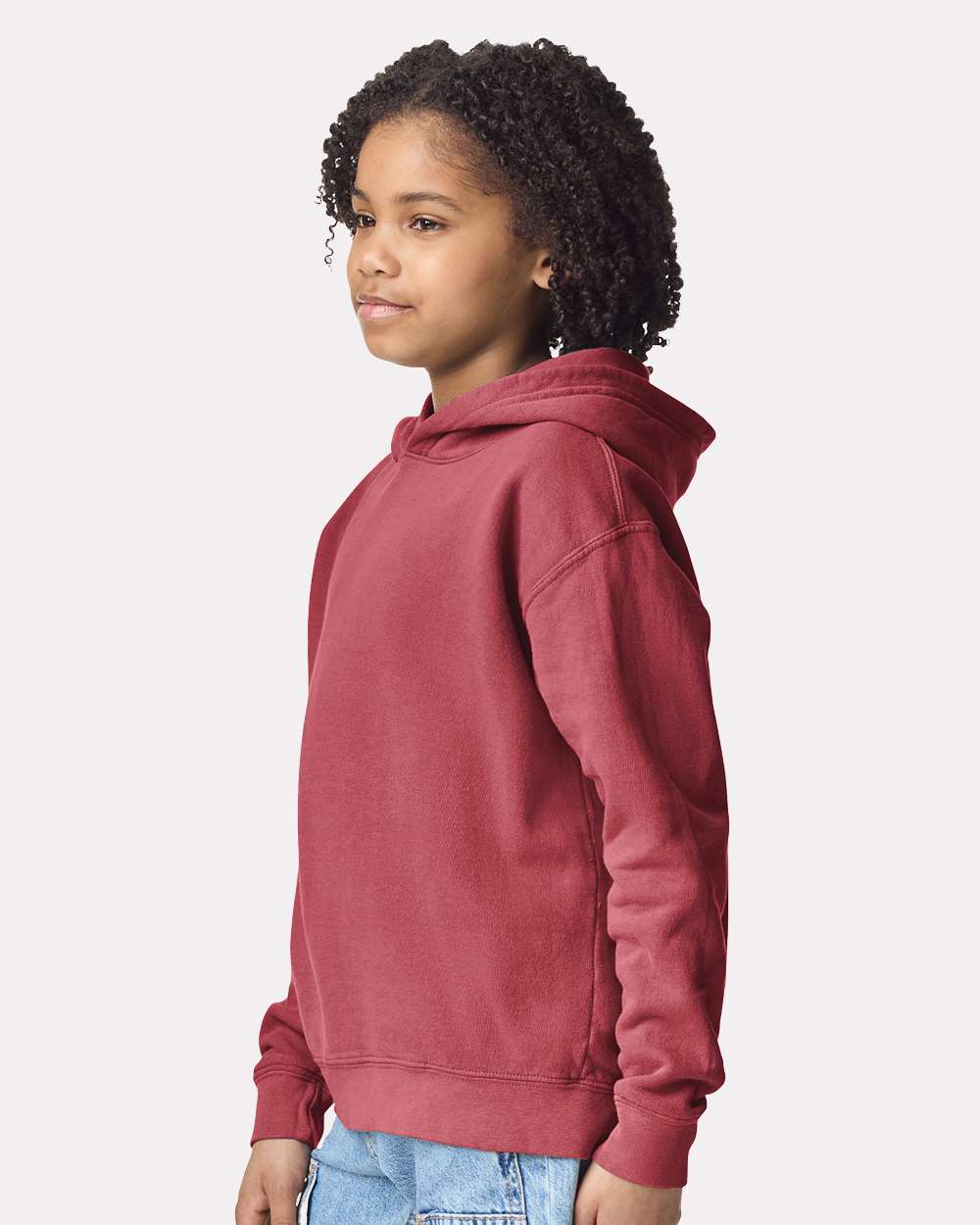Comfort Colors Youth Garment-Dyed Lightweight Hooded Sweatshirt - 1467Y Crimson