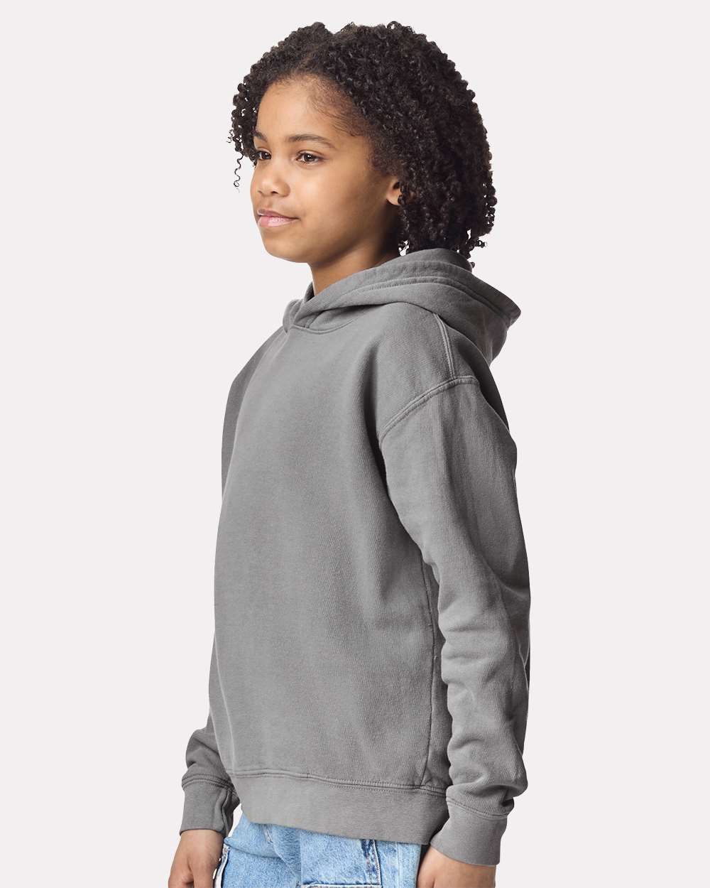 Comfort Colors Youth Garment-Dyed Lightweight Hooded Sweatshirt - 1467Y Grey