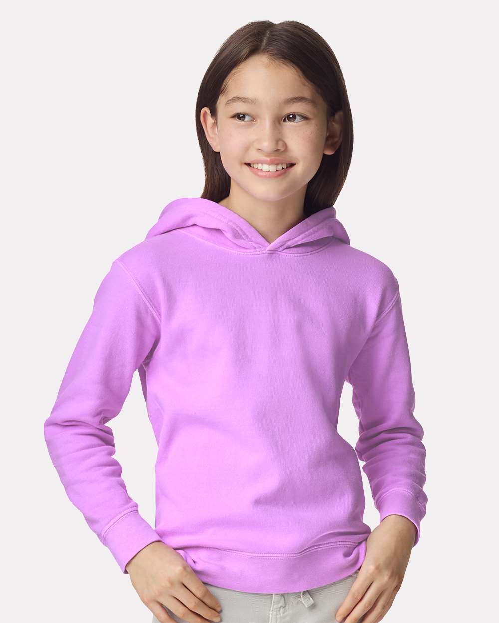 Comfort Colors Youth Garment-Dyed Lightweight Hooded Sweatshirt - 1467Y Neon Violet