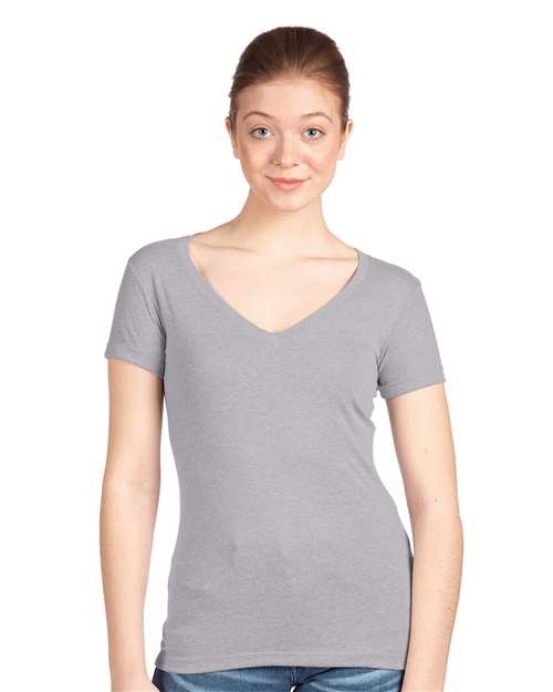 Next Level Women's Ideal V-Neck T-Shirt - 1540 Heather Grey