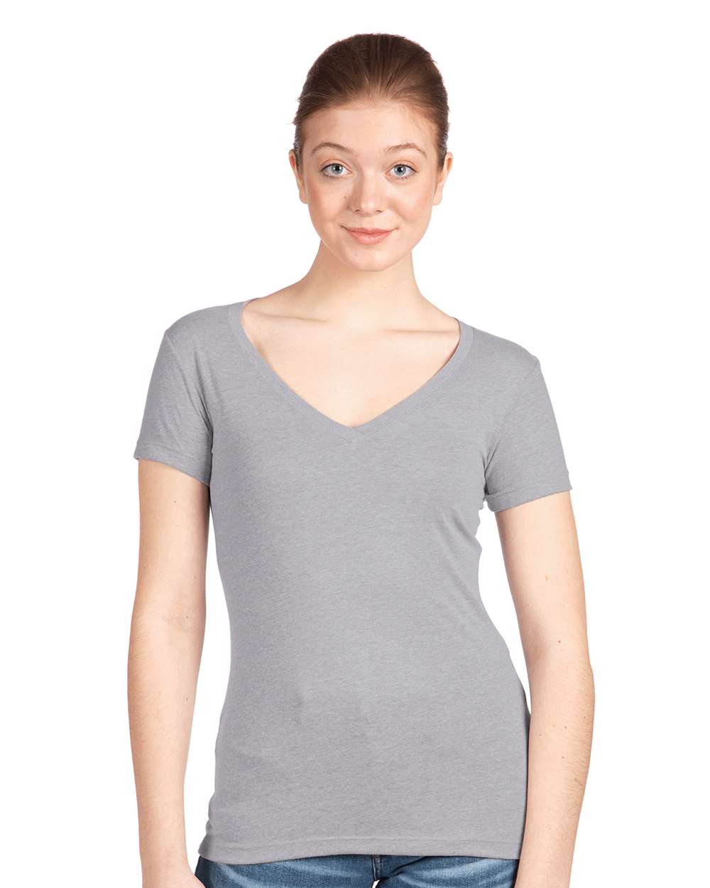 Next Level Women's Ideal V-Neck Tee - 1540 Heather Grey