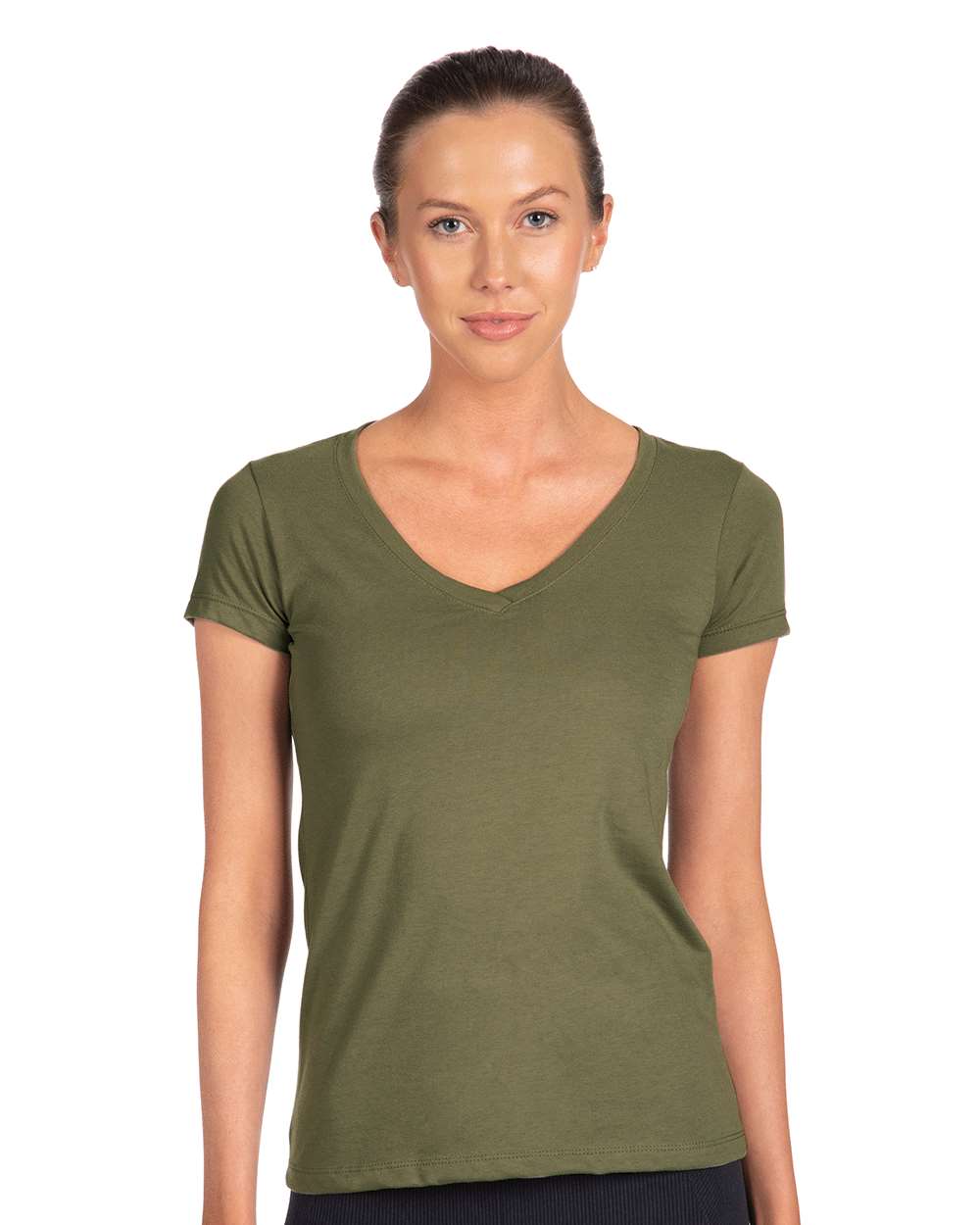 Next Level Women's Ideal V-Neck Tee - 1540 Military Green