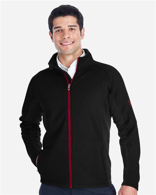 Spyder Men's Constant Full-Zip Sweater Fleece Jacket - 187330 Black- Red