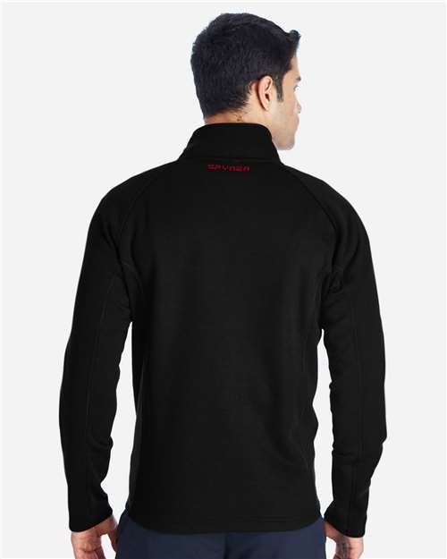 Spyder Men's Constant Full-Zip Sweater Fleece Jacket - 187330 Black- Red