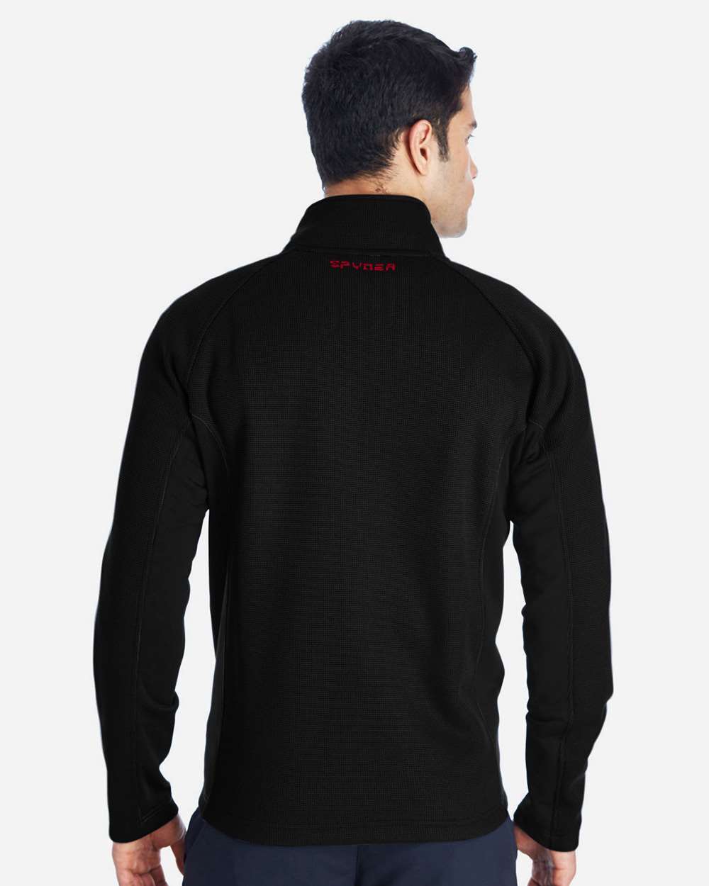 Spyder Men's Constant Full-Zip Sweater Fleece Jacket - 187330 Black- Red