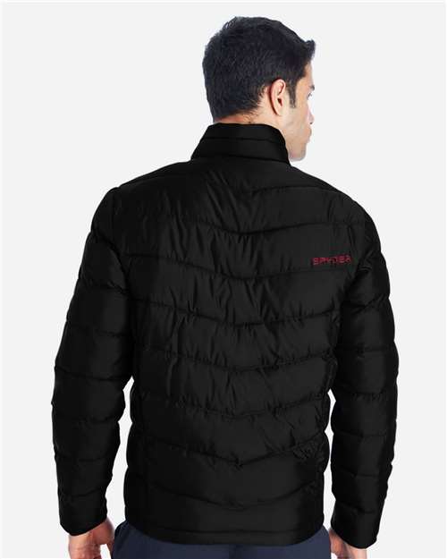 Spyder Men's Pelmo Insulated Puffer Jacket - 187333 Black- Red