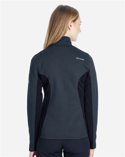 Spyder Women's Constant Full-Zip Sweater Fleece Jacket - 187335 Frontier- Black- White