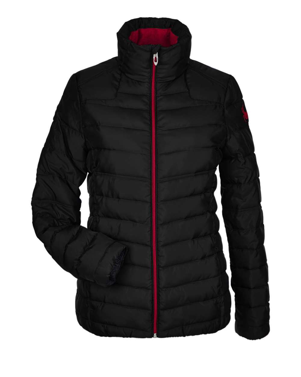 Spyder Women's Insulated Puffer Jacket - 187336 Black- Red