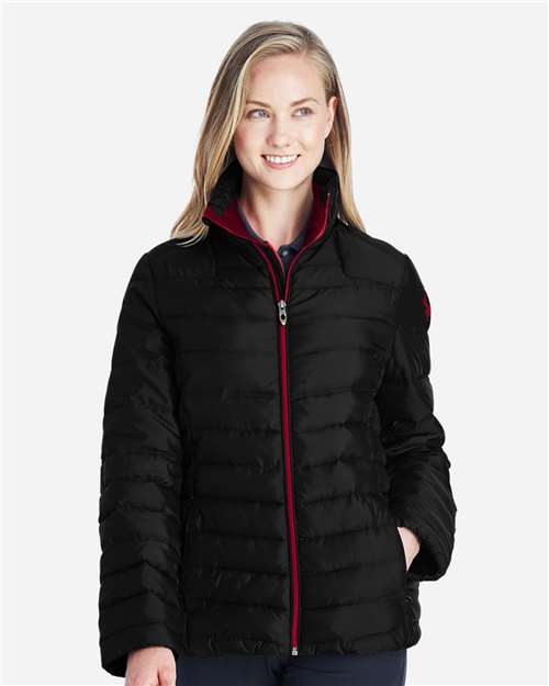 Spyder Women's Insulated Puffer Jacket - 187336 Black- Red