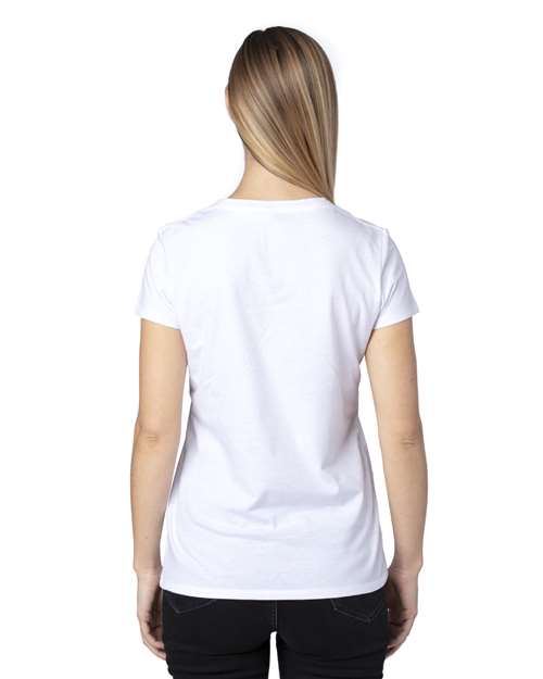 Threadfast Apparel Women's Ultimate CVC V-Neck T-Shirt - 200RV White