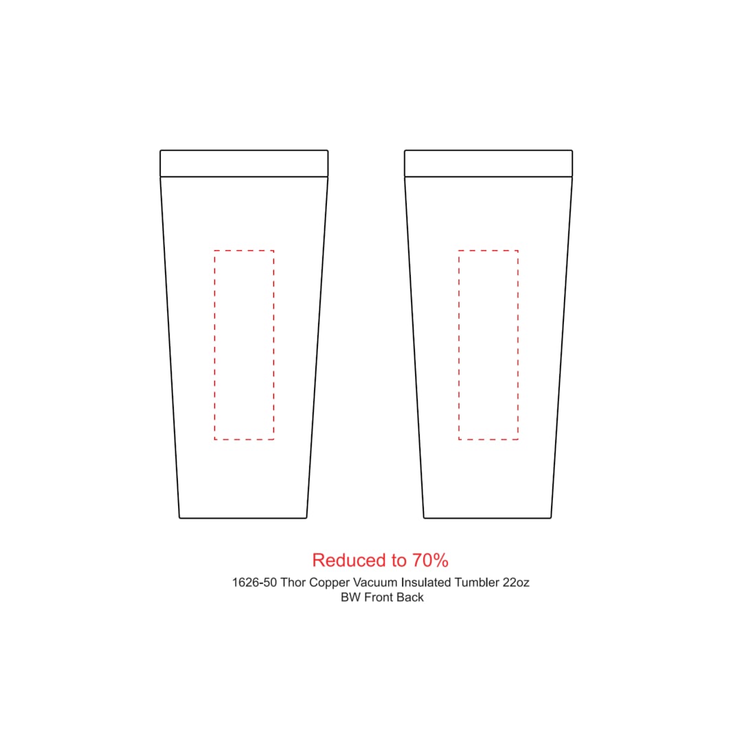 Thor Copper Vacuum Insulated Tumbler 22oz - 1626-50 Black