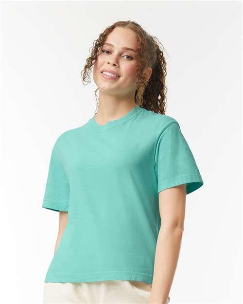 Comfort Colors Women's Garment-Dyed Heavyweight Boxy T-Shirt - 3023CL Chalky Mint
