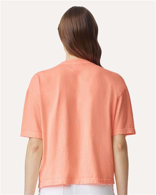 Comfort Colors Women's Garment-Dyed Heavyweight Boxy T-Shirt - 3023CL Neon Cantaloupe