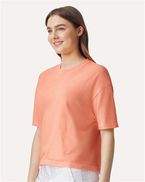 Comfort Colors Women's Garment-Dyed Heavyweight Boxy T-Shirt - 3023CL Neon Cantaloupe