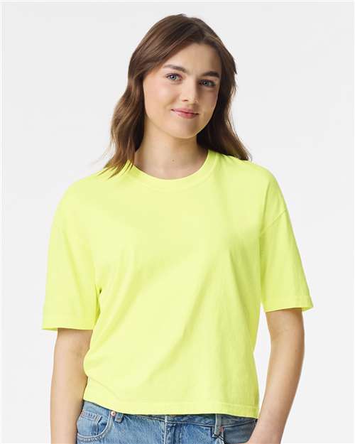 Comfort Colors Women's Garment-Dyed Heavyweight Boxy T-Shirt - 3023CL Neon Lemon