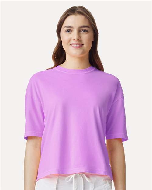 Comfort Colors Women's Garment-Dyed Heavyweight Boxy T-Shirt - 3023CL Neon Violet