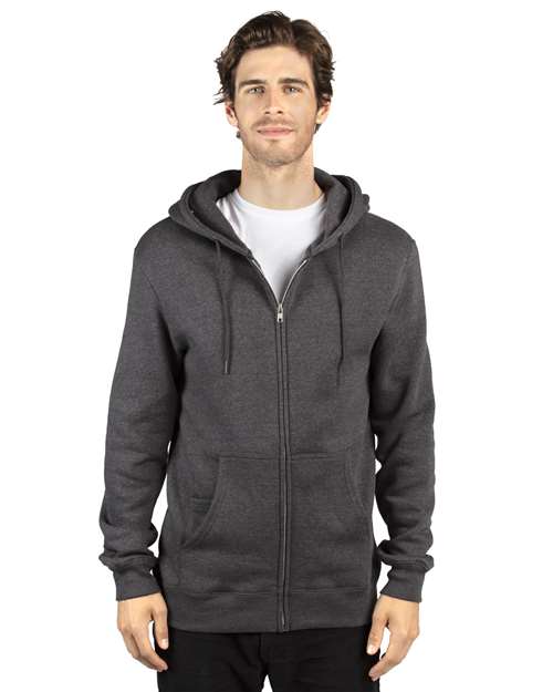 Threadfast Apparel Unisex Fleece Full-Zip Hooded Sweatshirt - 320Z Charcoal Heather