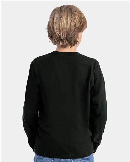 Next Level Youth Cotton Long Sleeve T-Shirt - 3311 - 3311N Black