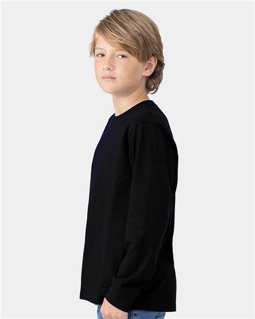 Next Level Youth Cotton Long Sleeve T-Shirt - 3311 - 3311N Black
