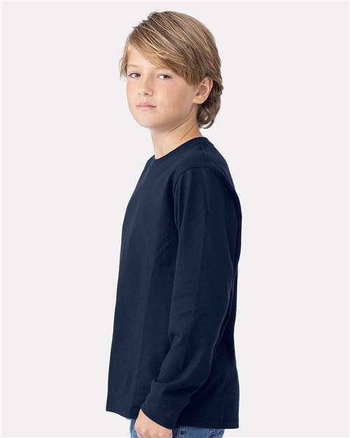 Next Level Youth Cotton Long Sleeve T-Shirt - 3311 - 3311N Midnight Navy