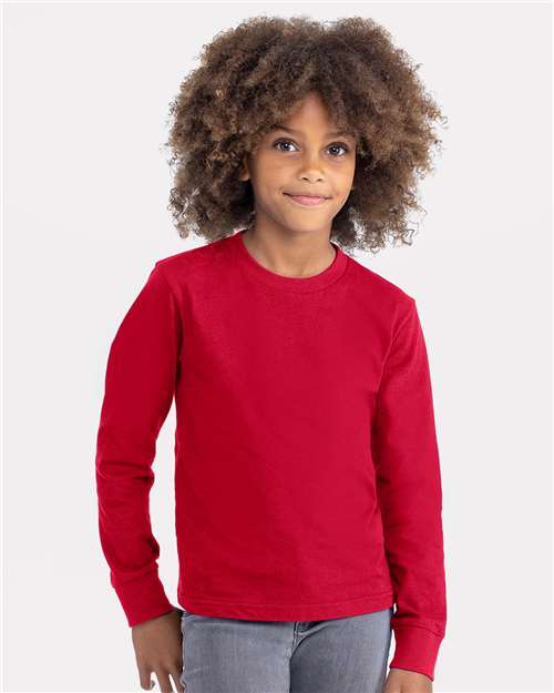 Next Level Youth Cotton Long Sleeve T-Shirt - 3311 - 3311N Red