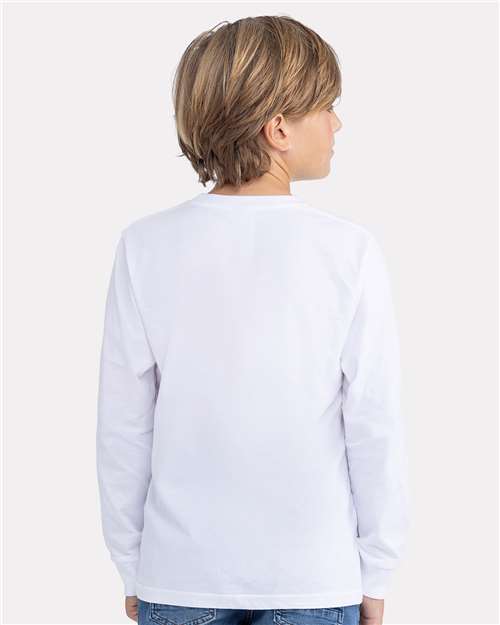 Next Level Youth Cotton Long Sleeve T-Shirt - 3311 - 3311N White