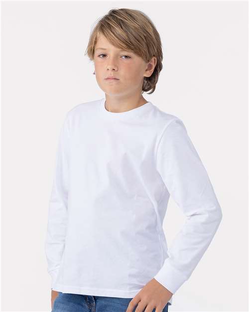 Next Level Youth Cotton Long Sleeve T-Shirt - 3311 - 3311N White