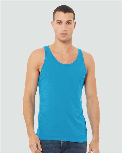 BELLA + CANVAS Unisex Heather CVC Tank - 3480CVC Neon Blue