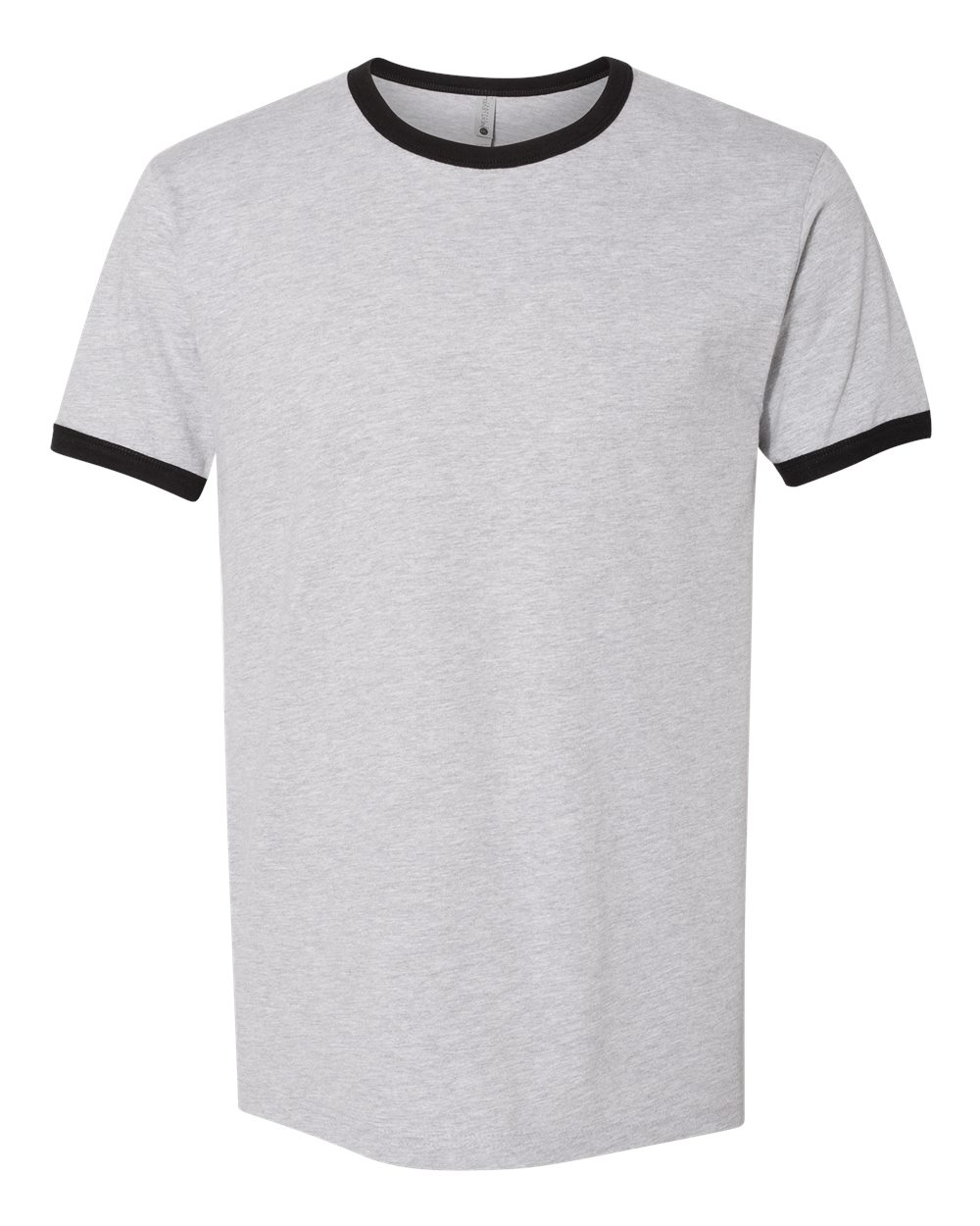 Next Level Unisex Cotton Ringer T-Shirt - 3604 - 3604N Heather Grey- Black