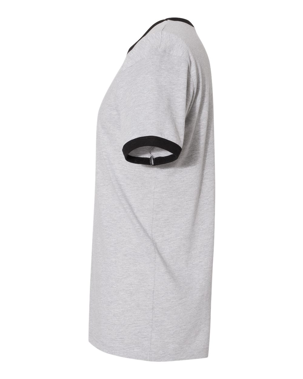 Next Level Unisex Cotton Ringer T-Shirt - 3604 - 3604N Heather Grey- Black