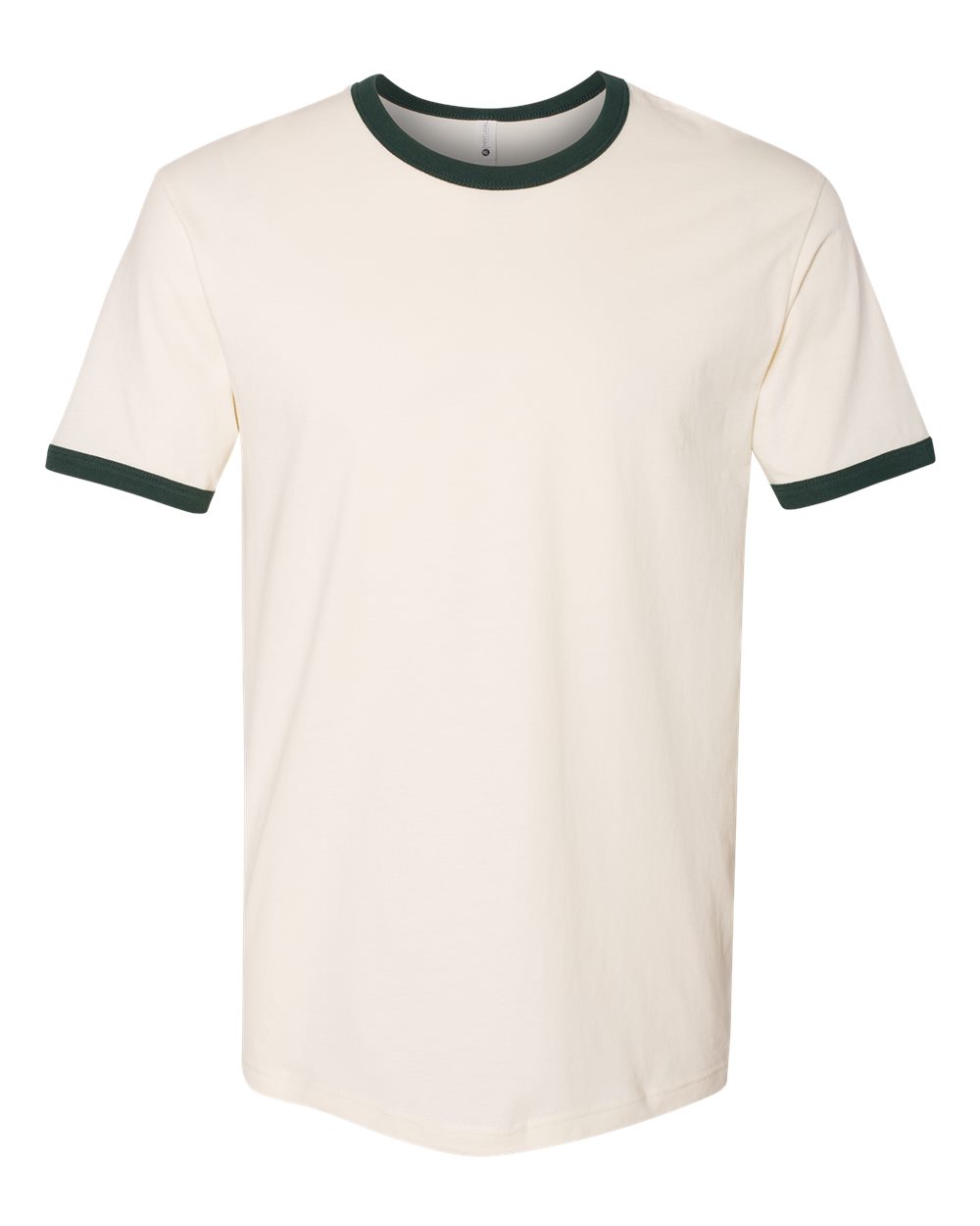 Next Level Unisex Cotton Ringer T-Shirt - 3604 - 3604N Natural- Forest Green