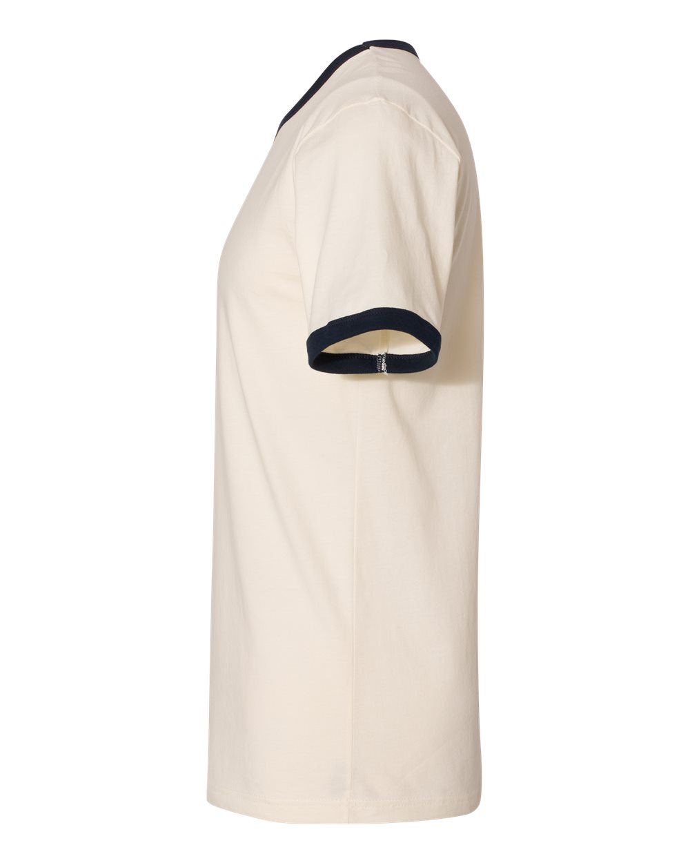 Next Level Unisex Cotton Ringer T-Shirt - 3604 - 3604N Natural- Midnight Navy