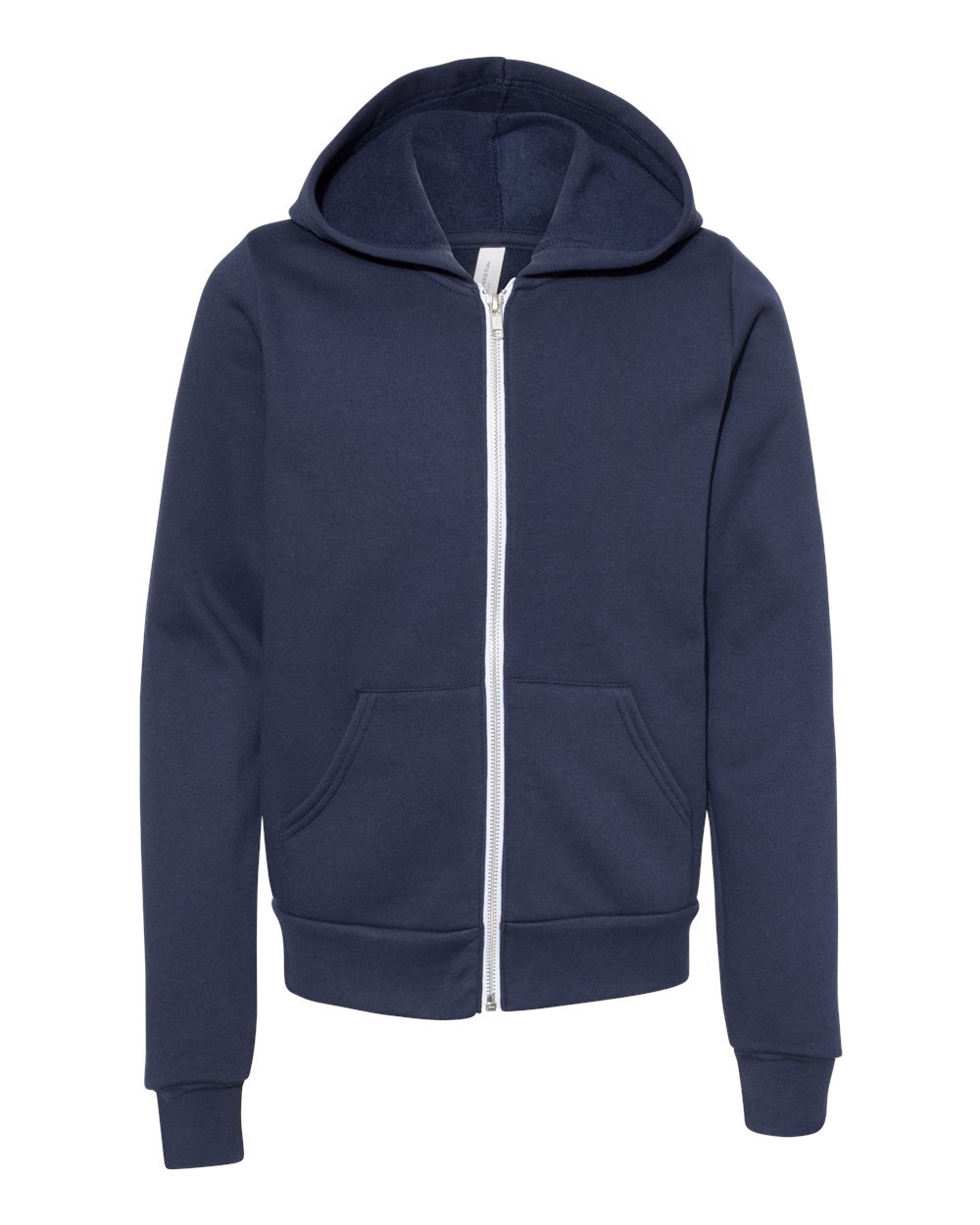 BELLA + CANVAS Youth Sponge Fleece Full-Zip Hoodie Sweatshirt - 3739Y Navy