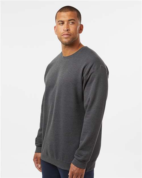M&O Unisex Crewneck Fleece - 3340 Heather Charcoal